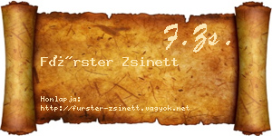 Fürster Zsinett névjegykártya
